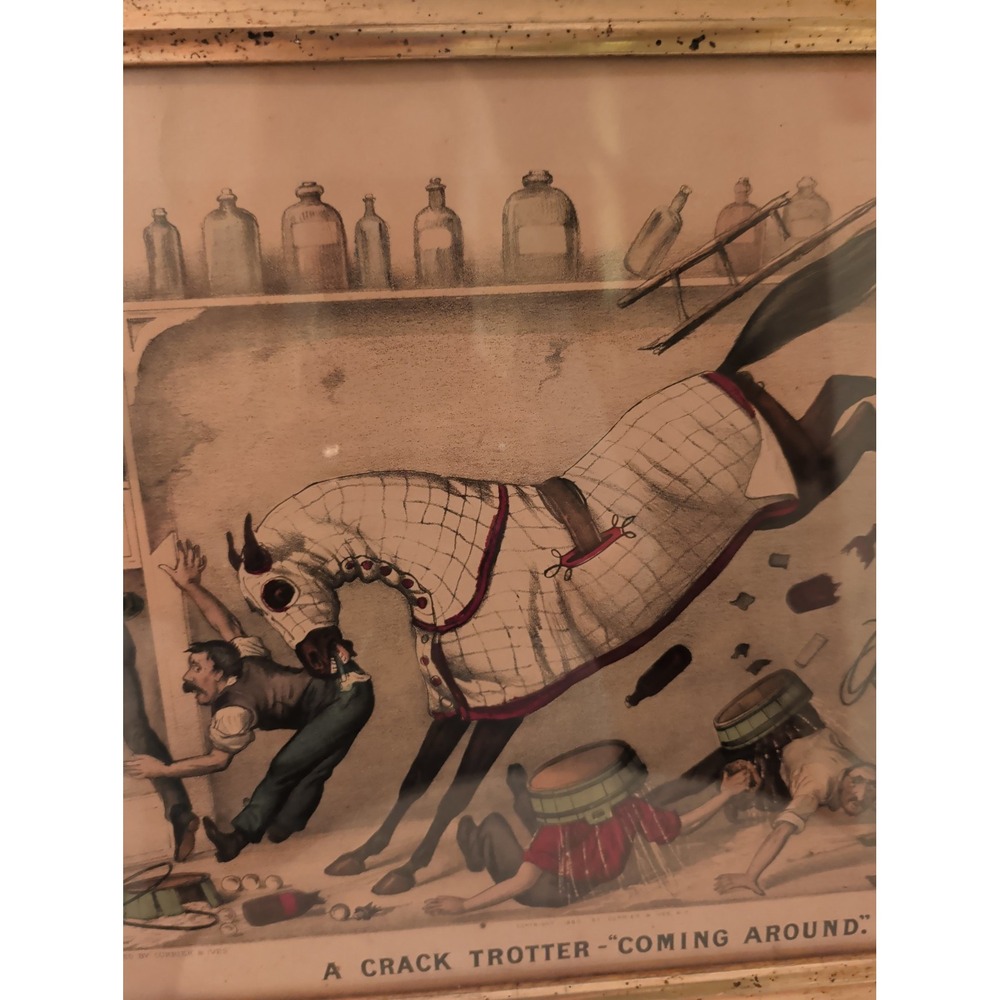 RARE 1880 Currier & Ives "Crack Trotter" Thomas Worth Horse Prints Kennedy - Picture 4 of 10